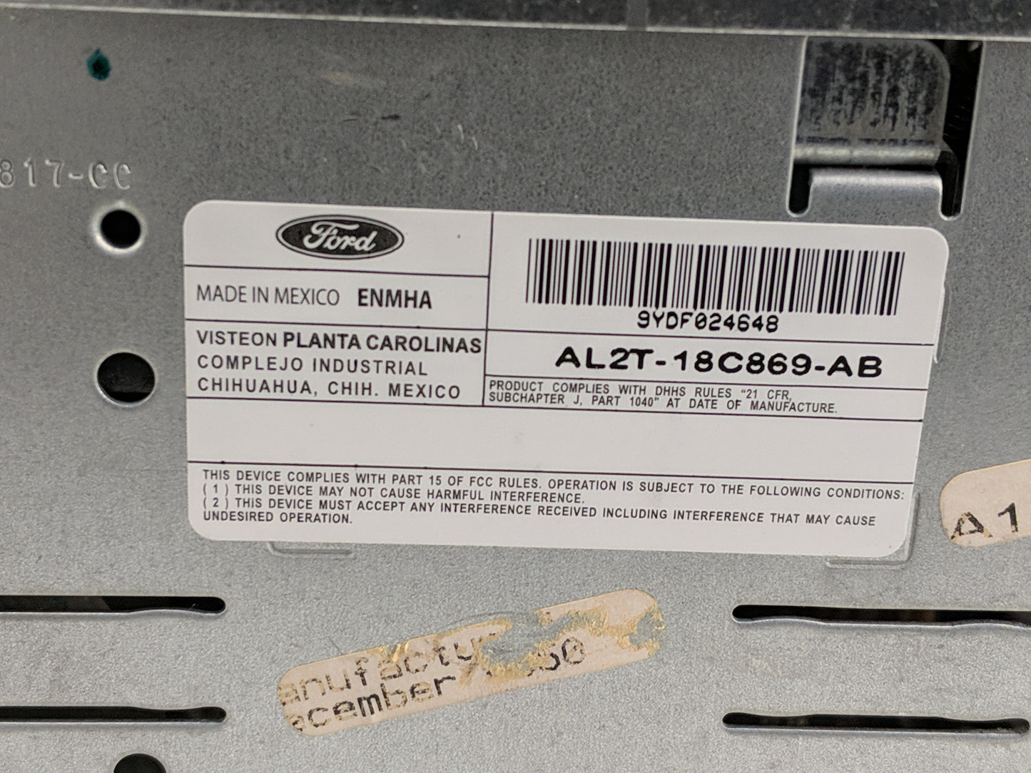 2010 Ford Explorer Radio AM FM Cd Player Receiver Replacement P/N:AL2T-18C869-AB Fits OEM Used Auto Parts - Oemusedautoparts