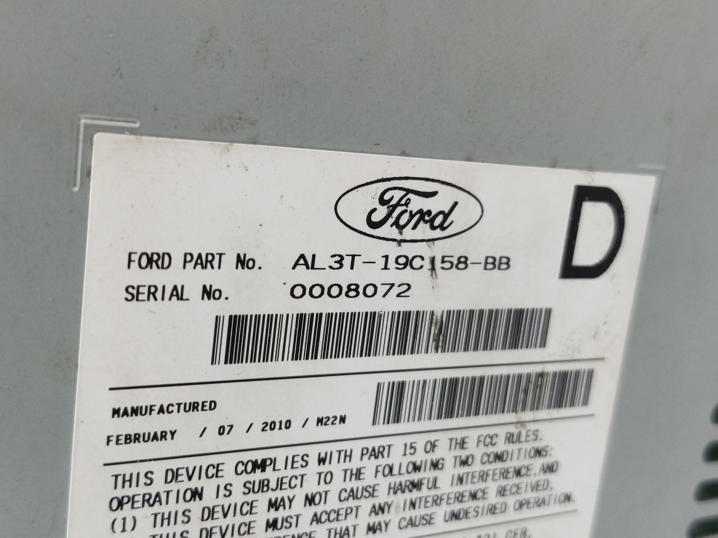 2010 Ford F-150 Radio AM FM Cd Player Receiver Replacement P/N:AL3T-19C158-BB Fits OEM Used Auto Parts - Oemusedautoparts1.c