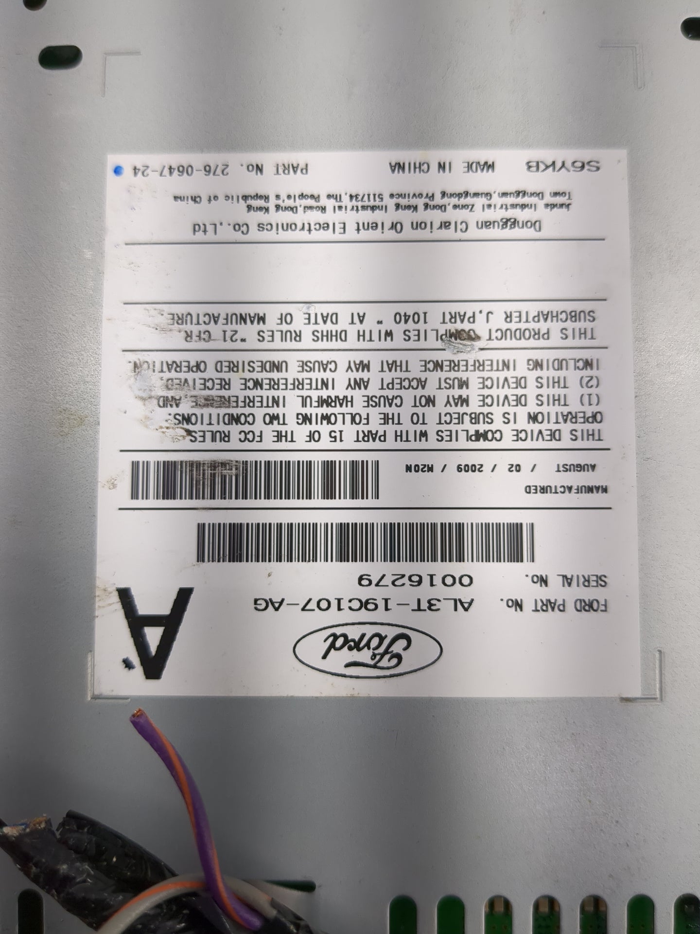 2009-2010 Ford F-150 Radio AM FM Cd Player Receiver Replacement P/N:AL3T-19C107-AG PU-3164A-G, 9L3T-18K810-BA Fits Fits 2009