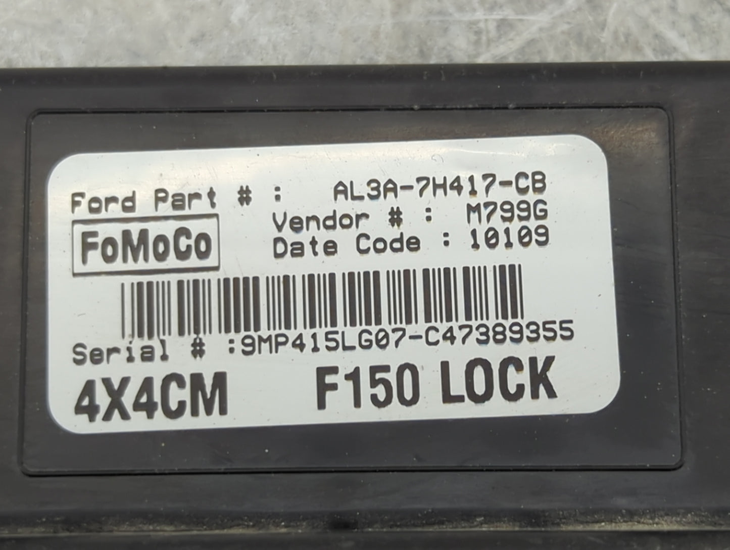 2010-2010 Ford F-150 Theft-locking Control Module Al3a-7h417-cb - Oemusedautoparts1.com