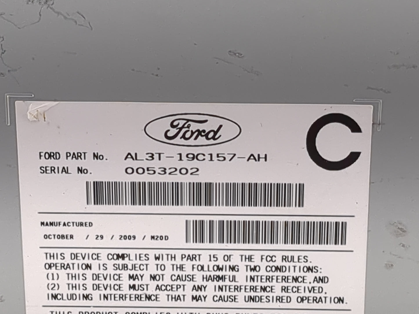 2010 Ford F-150 Radio AM FM Cd Player Receiver Replacement P/N:PU-3165A-H AL3T-19C157-AH Fits OEM Used Auto Parts - Oemuseda