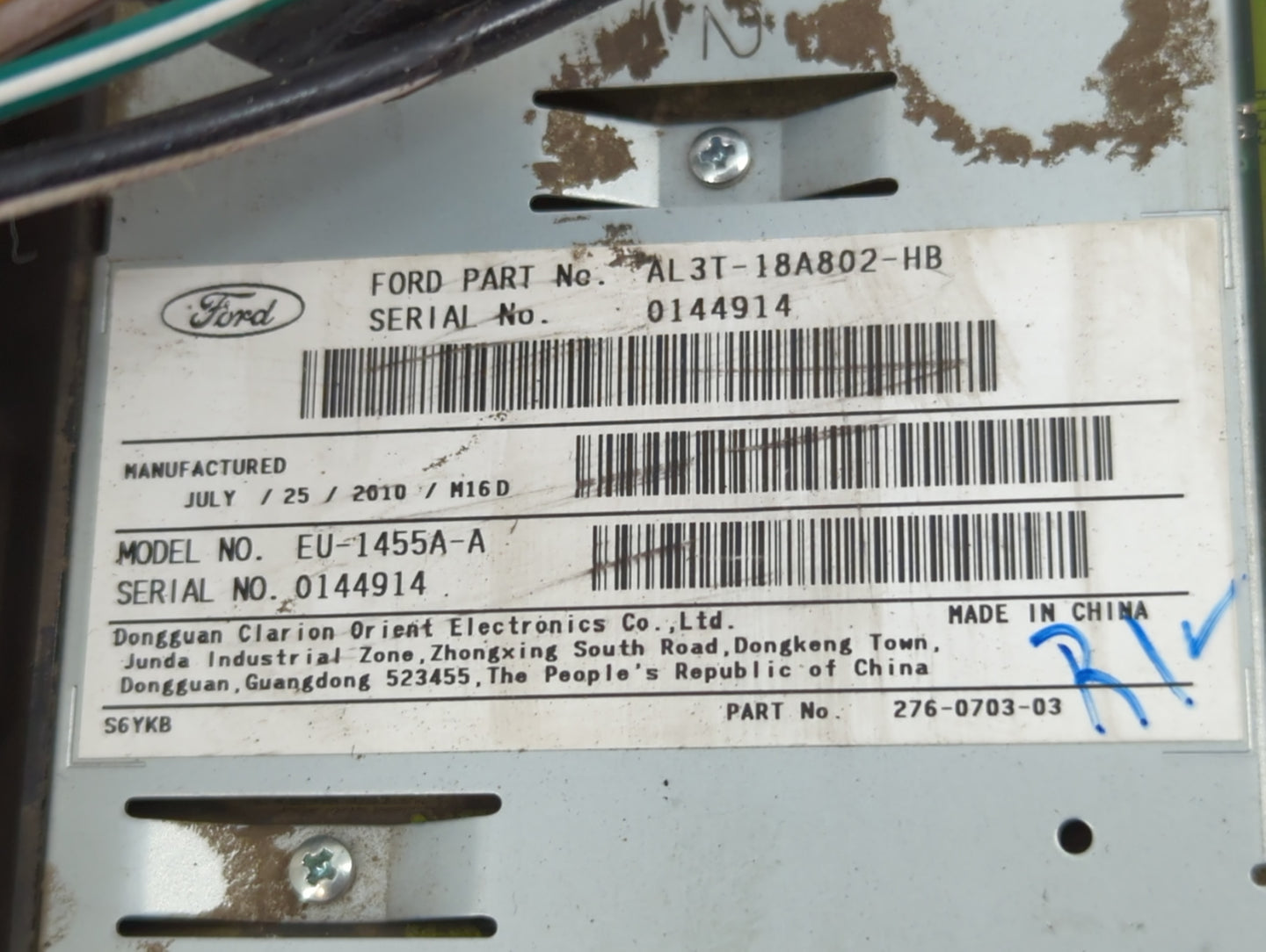 2010 Ford F-150 Radio AM FM Cd Player Receiver Replacement P/N:AL3T-18A802-HB Fits OEM Used Auto Parts - Oemusedautoparts1.c