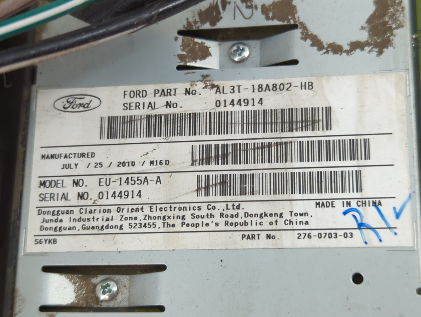 2010 Ford F-150 Radio AM FM Cd Player Receiver Replacement P/N:AL3T-18A802-HB Fits OEM Used Auto Parts - Oemusedautoparts1.c