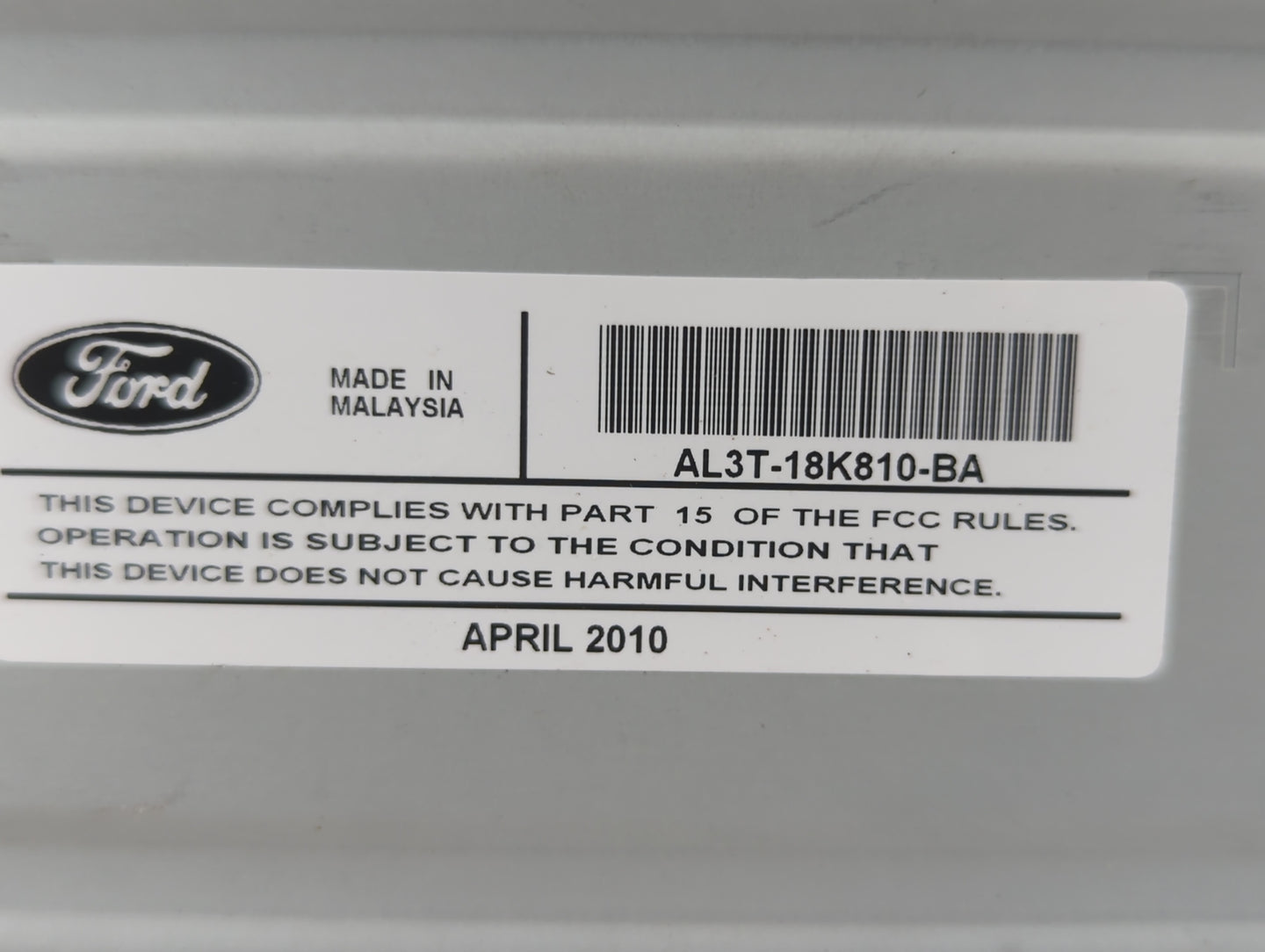 2009-2010 Ford F-150 Radio AM FM Cd Player Receiver Replacement P/N:AL3T-18K810-BA Fits Fits 2009 2010 OEM Used Auto Parts -
