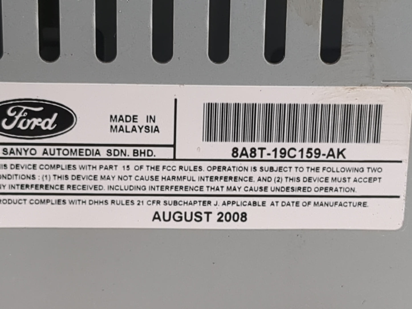 2010 Ford Flex Radio AM FM Cd Player Receiver Replacement P/N:8A8T-19C159-AK Fits OEM Used Auto Parts - Oemusedautoparts1.co