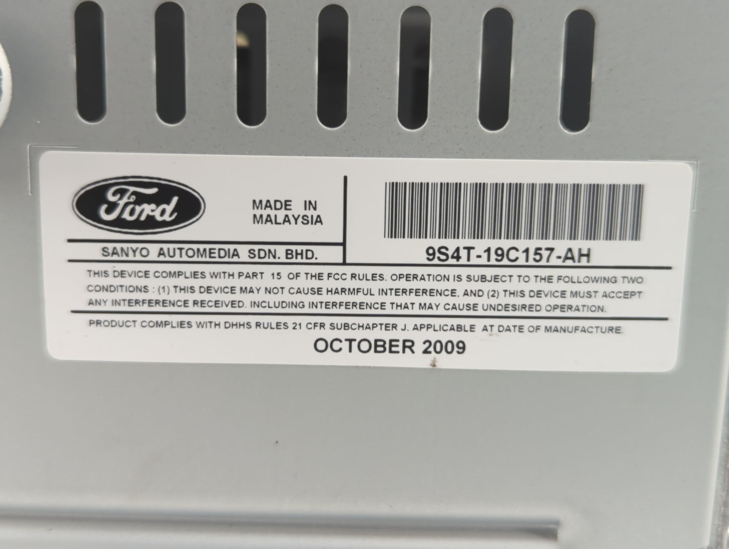 2010-2011 Ford Focus Radio AM FM Cd Player Receiver Replacement P/N:9S4T-19C869-BJ 9S4T-19C157-AH Fits Fits 2010 2011 OEM Us