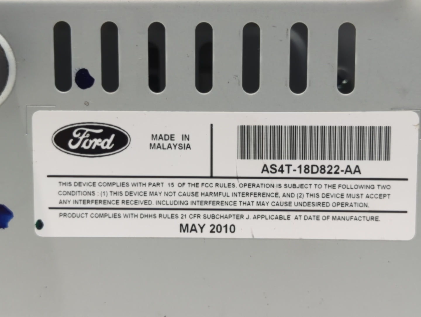 2010-2011 Ford Focus Radio AM FM Cd Player Receiver Replacement P/N:AS4T-18D822-AA 9S4T-19C869-BJ Fits Fits 2010 2011 OEM Us