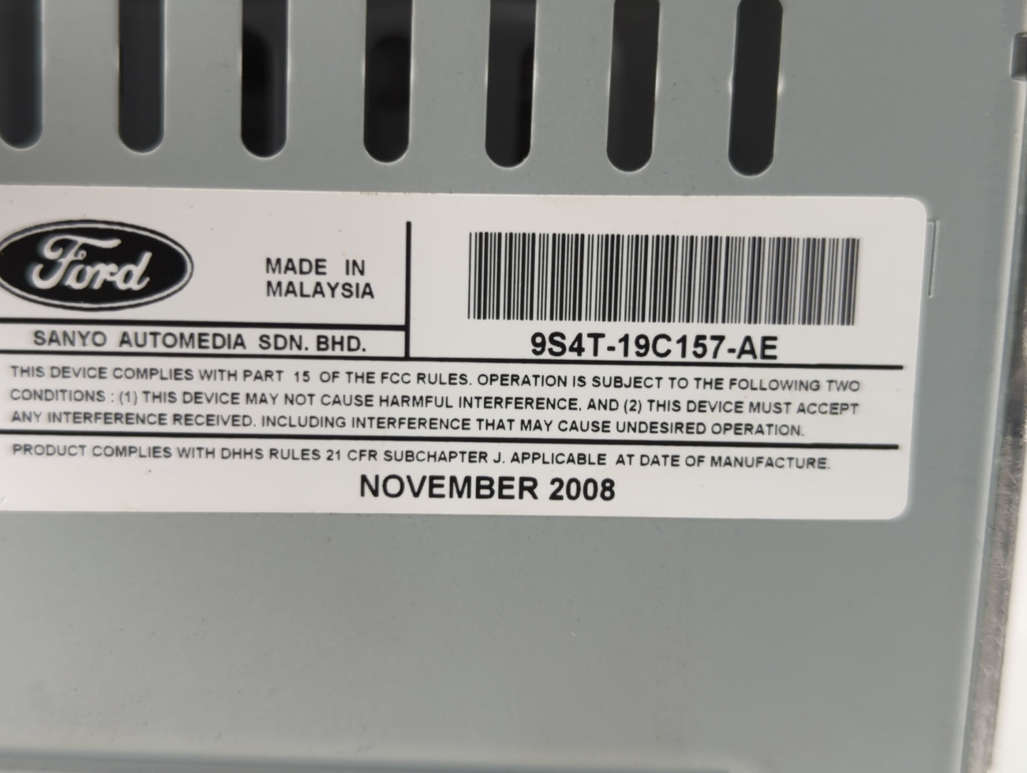 2009-2011 Ford Focus Radio AM FM Cd Player Receiver Replacement P/N:9S4T-19C157-AE Fits Fits 2009 2010 2011 OEM Used Auto Pa