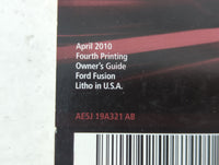 2010 Ford Fusion Owners Manual Book Guide P/N:AE5J 19A321 AB OEM Used Auto Parts - Oemusedautoparts1.com