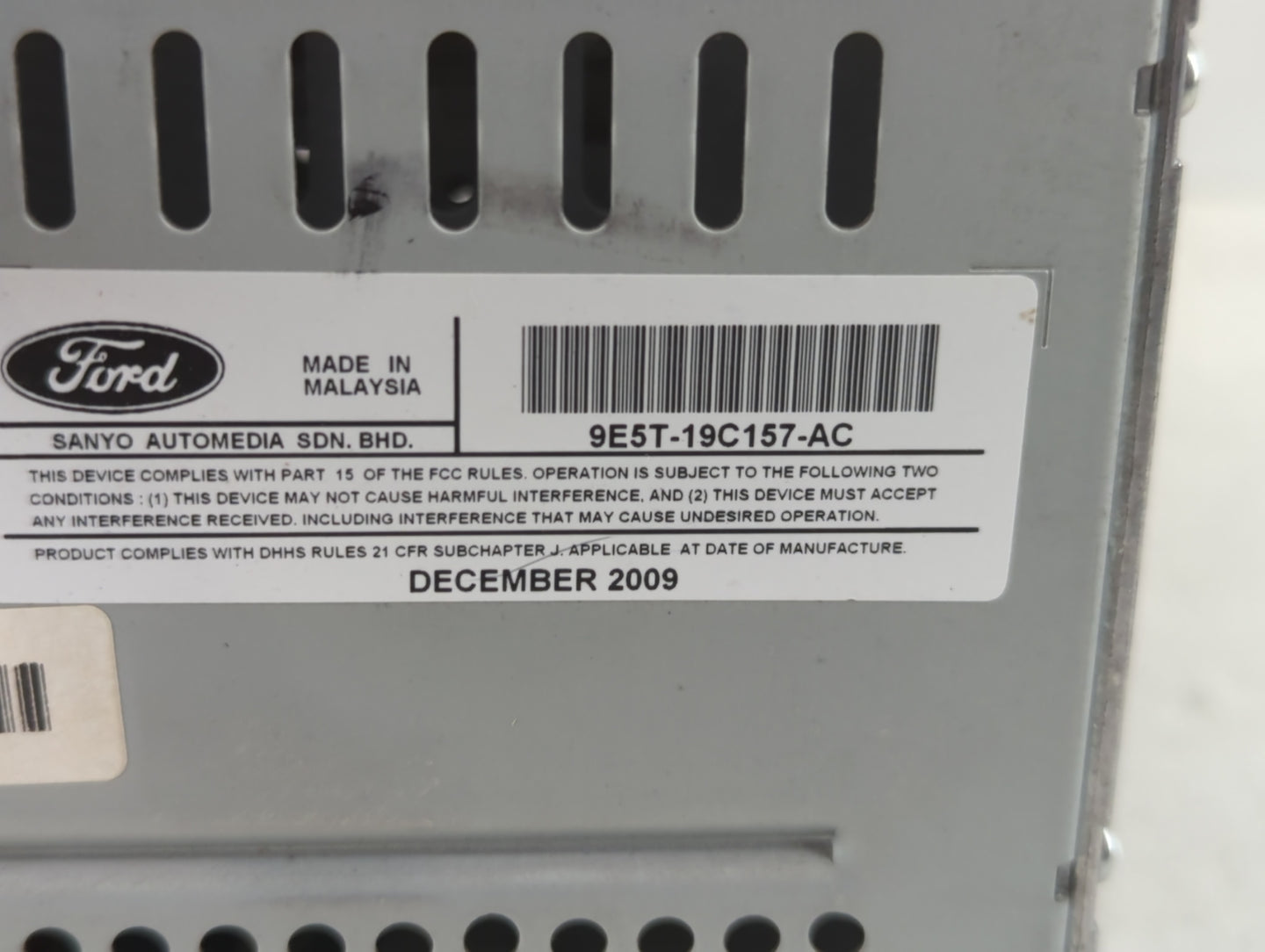 2010 Ford Fusion Radio AM FM Cd Player Receiver Replacement P/N:9E5T-19C157-AC Fits OEM Used Auto Parts - Oemusedautoparts1.