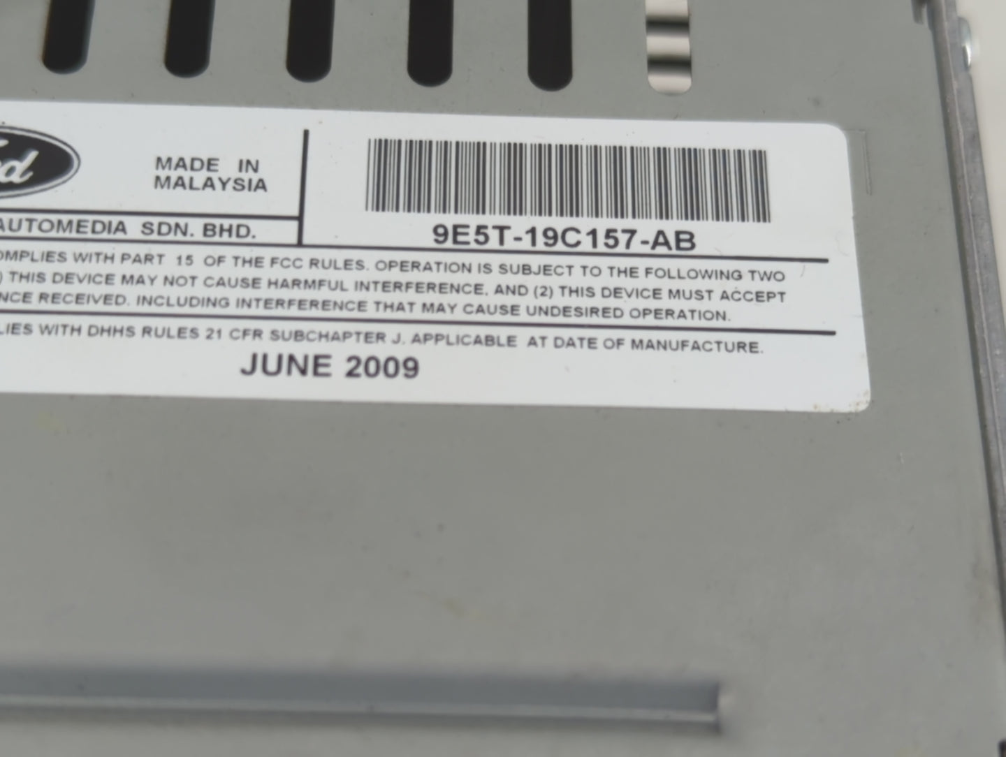 2010 Ford Fusion Radio AM FM Cd Player Receiver Replacement P/N:9E5T-19C158-AC Fits OEM Used Auto Parts - Oemusedautoparts1.