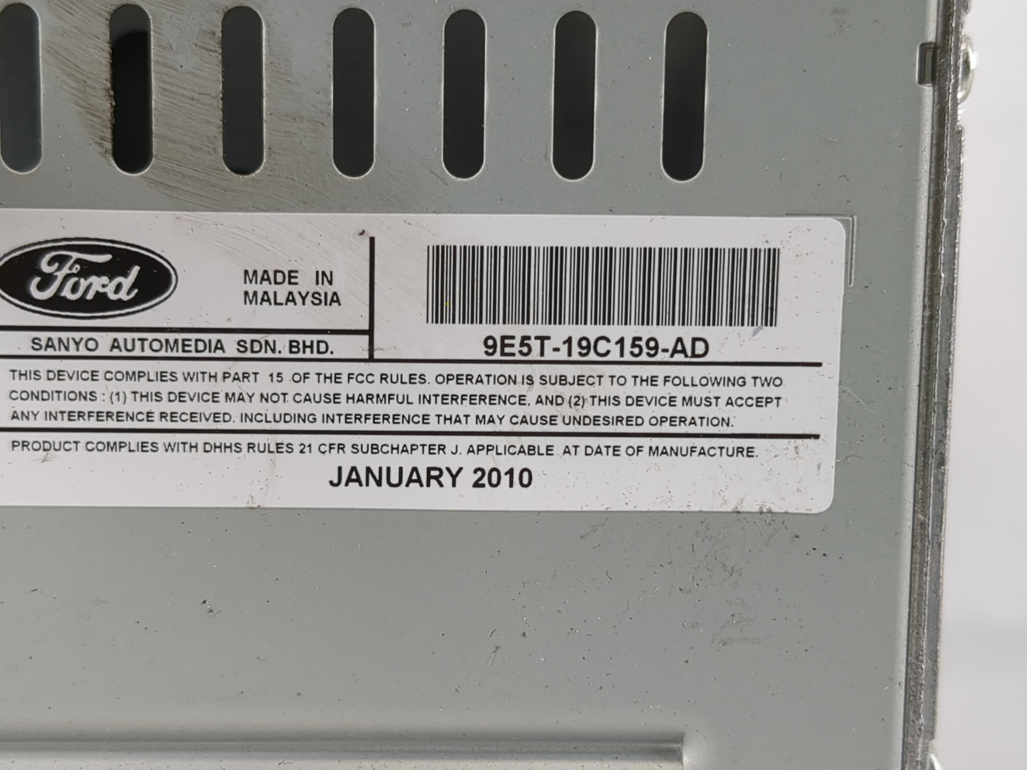 2010 Ford Fusion Radio AM FM Cd Player Receiver Replacement P/N:9E5T-19C107-BC Fits OEM Used Auto Parts - Oemusedautoparts1.