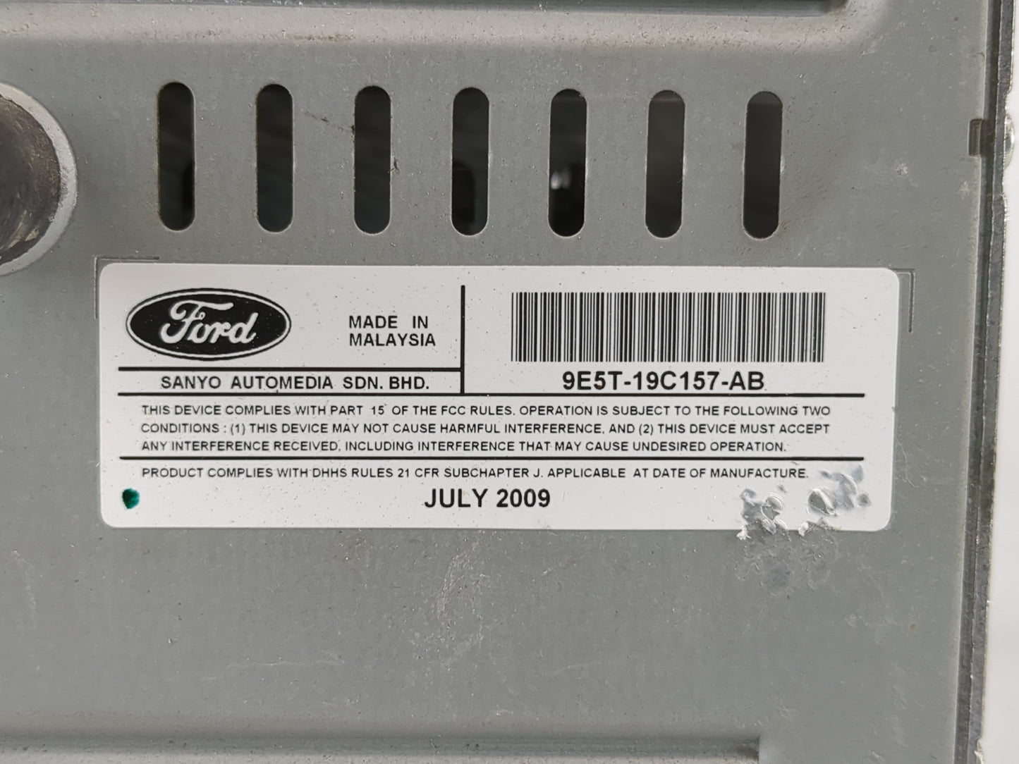 2010 Ford Fusion Radio AM FM Cd Player Receiver Replacement P/N:9E5T-19C157-AB Fits OEM Used Auto Parts - Oemusedautoparts1.