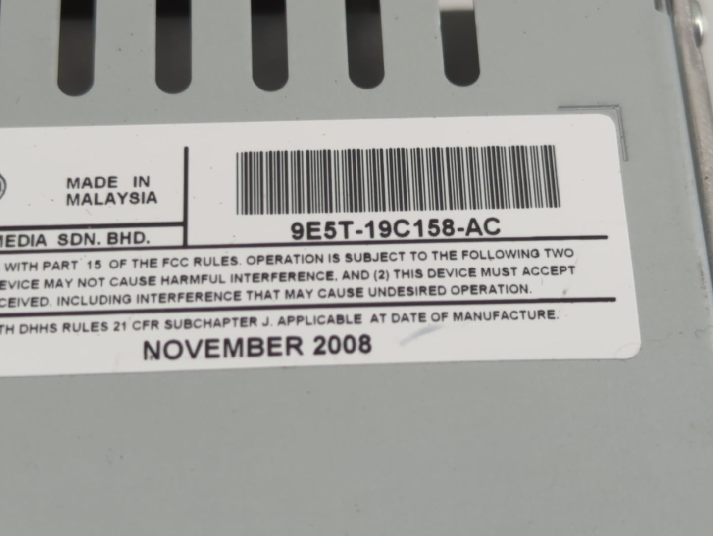 2010 Ford Fusion Radio AM FM Cd Player Receiver Replacement P/N:9E5T-19C158-AC Fits OEM Used Auto Parts - Oemusedautoparts1.