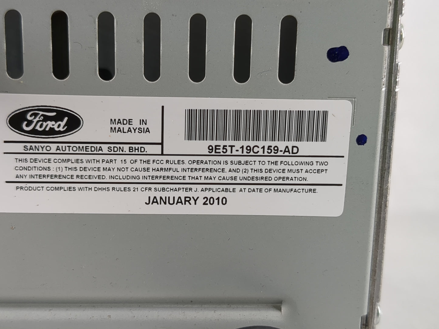 2010 Ford Fusion Radio AM FM Cd Player Receiver Replacement P/N:9E5T-19C159-AD Fits OEM Used Auto Parts - Oemusedautoparts1.