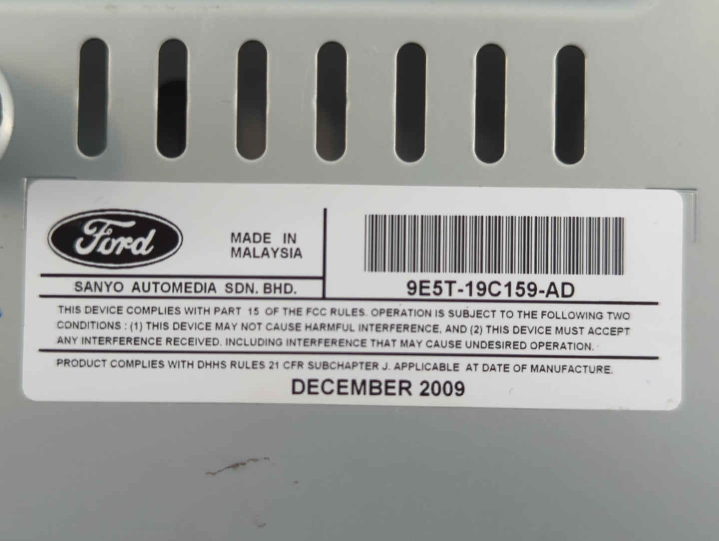 2010 Ford Fusion Radio AM FM Cd Player Receiver Replacement P/N:9E5T-19C159-AD Fits OEM Used Auto Parts - Oemusedautoparts1.