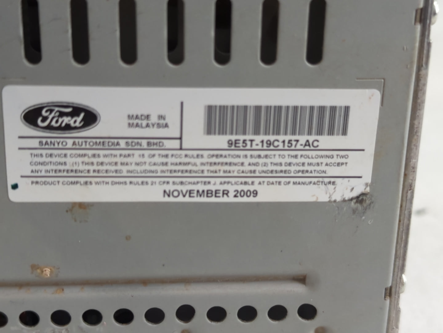 2010 Ford Fusion Radio AM FM Cd Player Receiver Replacement P/N:9E5T-19C157-AC Fits OEM Used Auto Parts - Oemusedautoparts1.