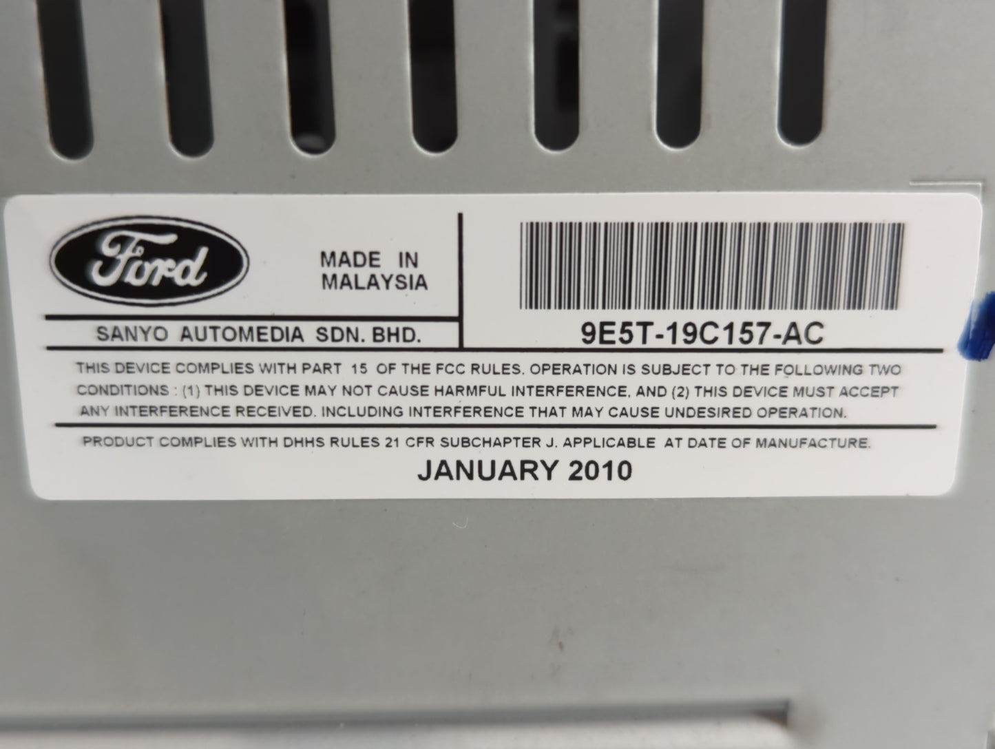 2010 Ford Fusion Radio AM FM Cd Player Receiver Replacement P/N:9E5T-19C157-AC Fits OEM Used Auto Parts - Oemusedautoparts1.