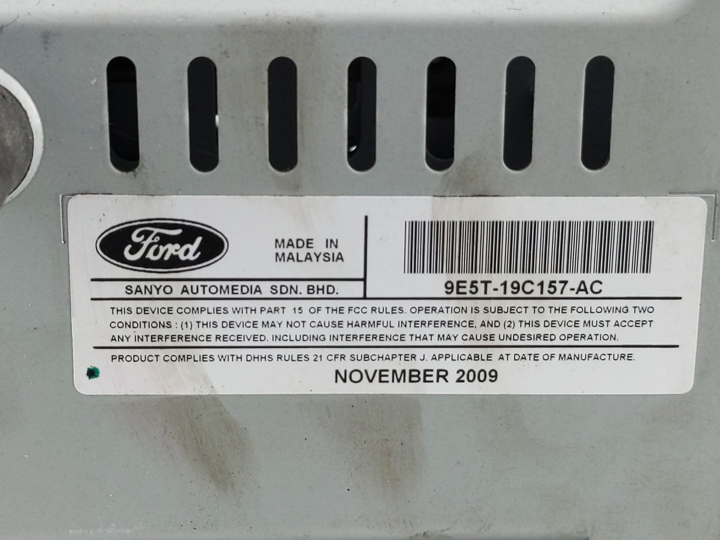 2010 Ford Fusion Radio AM FM Cd Player Receiver Replacement P/N:9E5T-19C157-AC Fits OEM Used Auto Parts - Oemusedautoparts1.