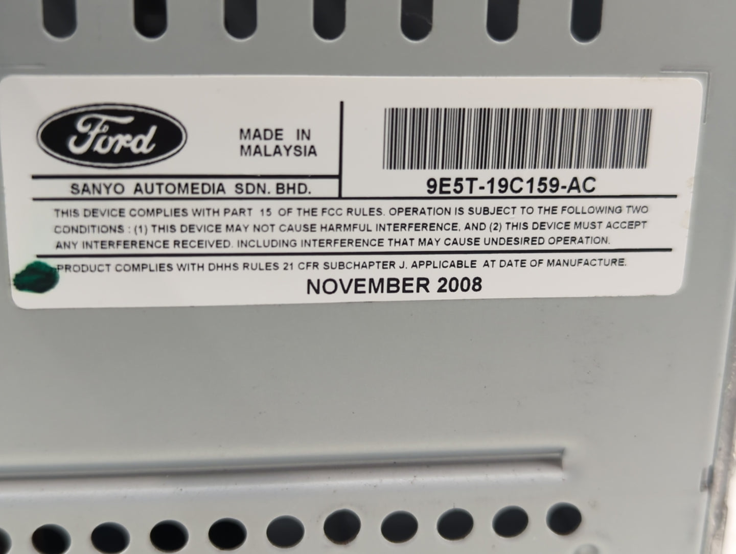 2010 Ford Fusion Radio AM FM Cd Player Receiver Replacement P/N:9E5T-19C159-AC Fits OEM Used Auto Parts - Oemusedautoparts1.