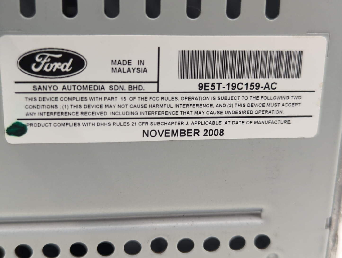 2010 Ford Fusion Radio AM FM Cd Player Receiver Replacement P/N:9E5T-19C159-AC Fits OEM Used Auto Parts - Oemusedautoparts1.