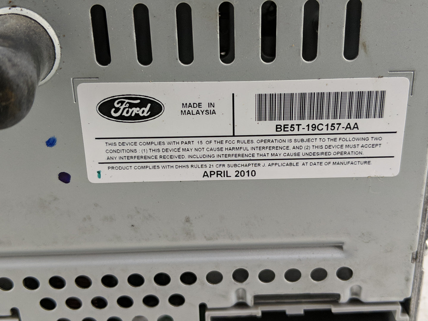 2010 Ford Fusion Radio AM FM Cd Player Receiver Replacement P/N:BE5T-19C157-AA Fits OEM Used Auto Parts - Oemusedautoparts1.