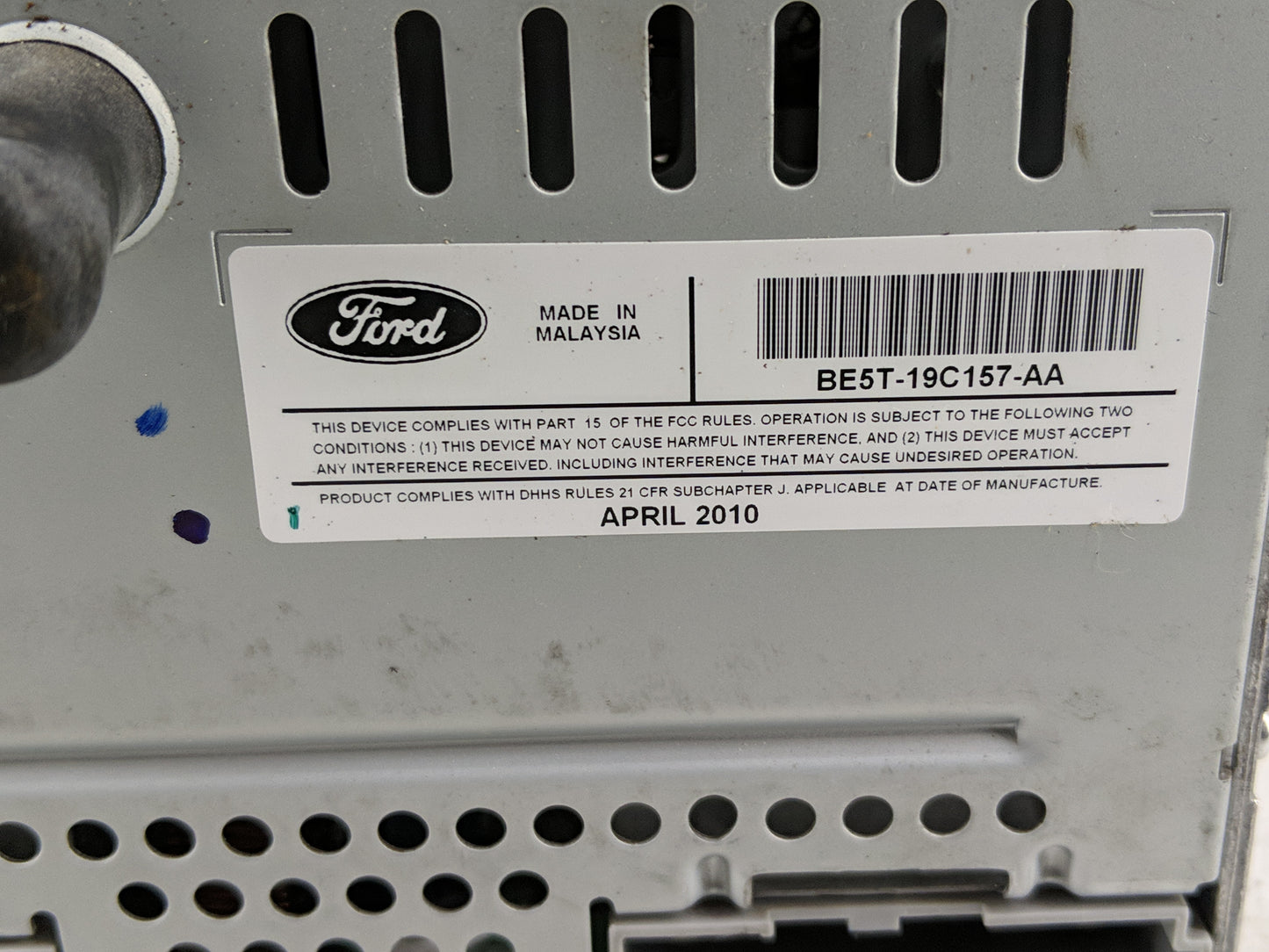 2010 Ford Fusion Radio AM FM Cd Player Receiver Replacement P/N:BE5T-19C157-AA Fits OEM Used Auto Parts - Oemusedautoparts1.