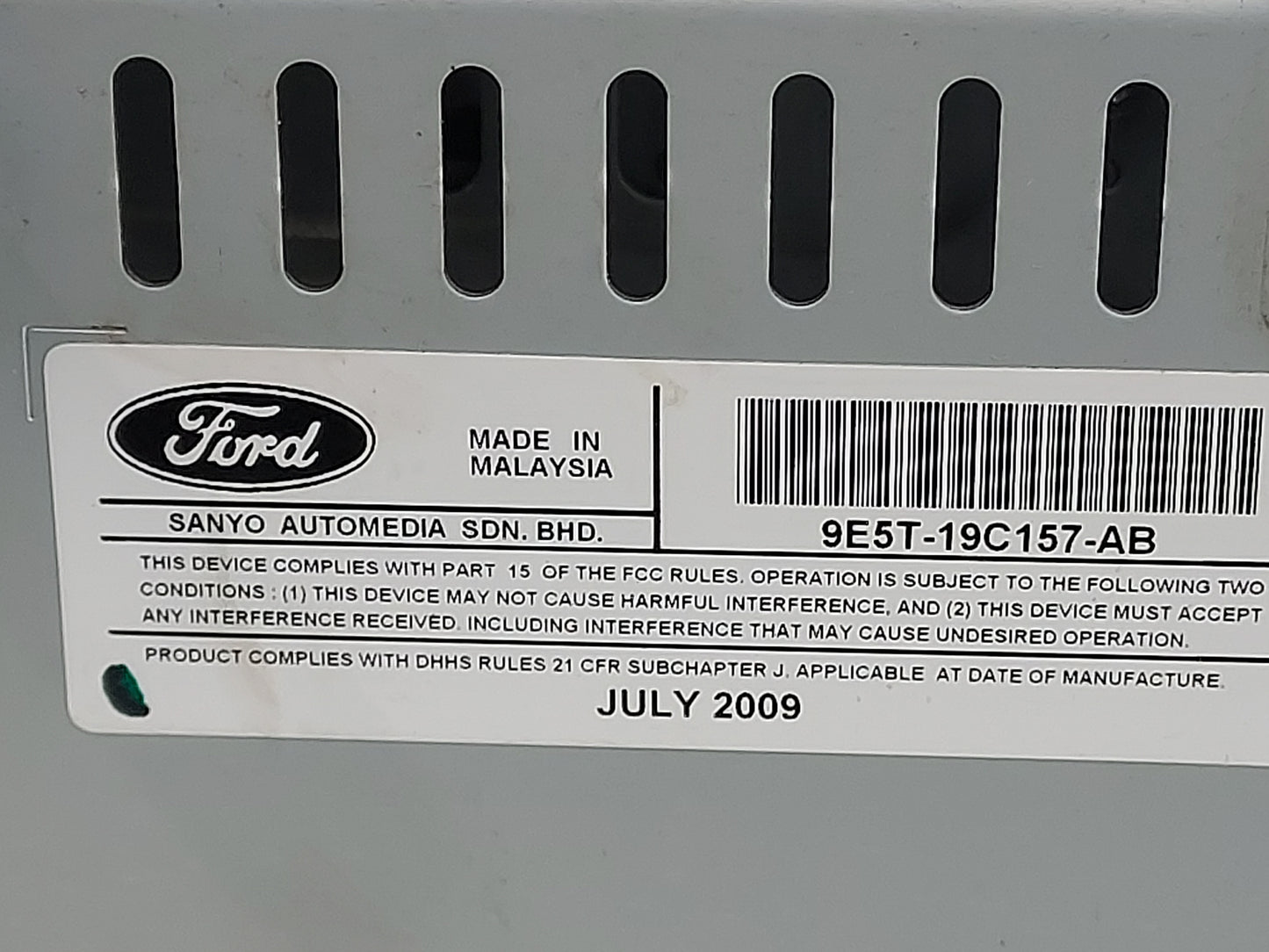 2010 Ford Fusion Radio AM FM Cd Player Receiver Replacement P/N:9E5T-19C157-AB Fits OEM Used Auto Parts - Oemusedautoparts1.