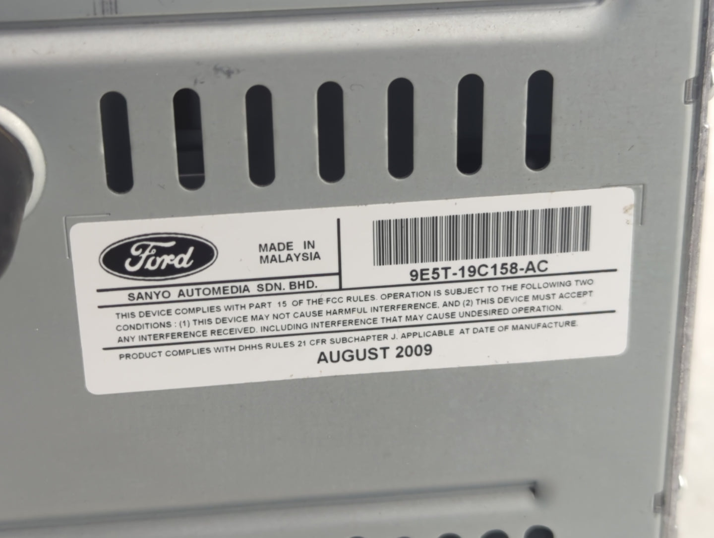 2010 Ford Fusion Radio AM FM Cd Player Receiver Replacement P/N:9E5T-19C158-AC Fits OEM Used Auto Parts - Oemusedautoparts1.