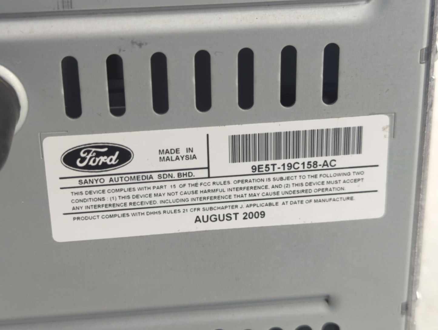 2010 Ford Fusion Radio AM FM Cd Player Receiver Replacement P/N:9E5T-19C158-AC Fits OEM Used Auto Parts - Oemusedautoparts1.