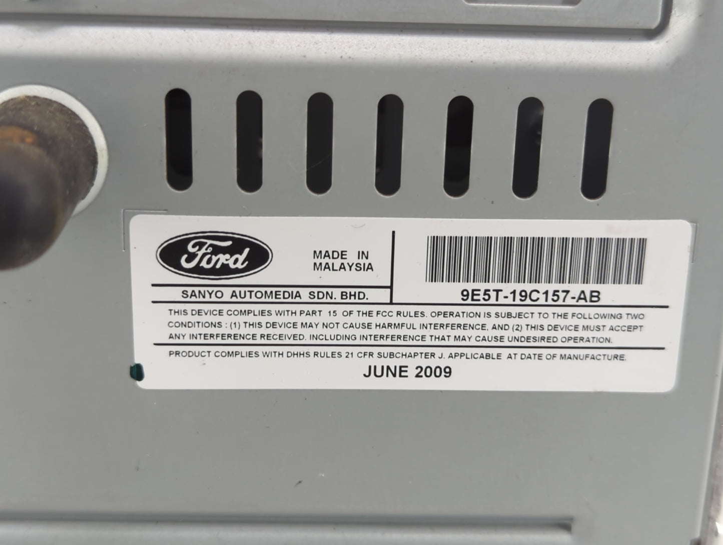 2010 Ford Fusion Radio AM FM Cd Player Receiver Replacement P/N:9E5T-19C157-AB Fits OEM Used Auto Parts - Oemusedautoparts1.