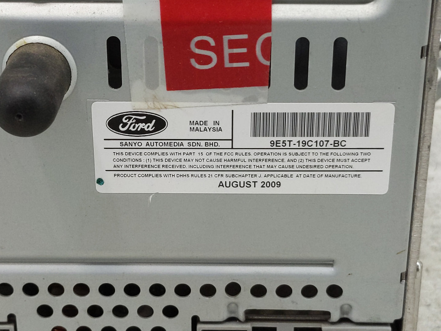 2010 Ford Fusion Radio AM FM Cd Player Receiver Replacement P/N:9E5T-19C107-BC Fits OEM Used Auto Parts - Oemusedautoparts1.