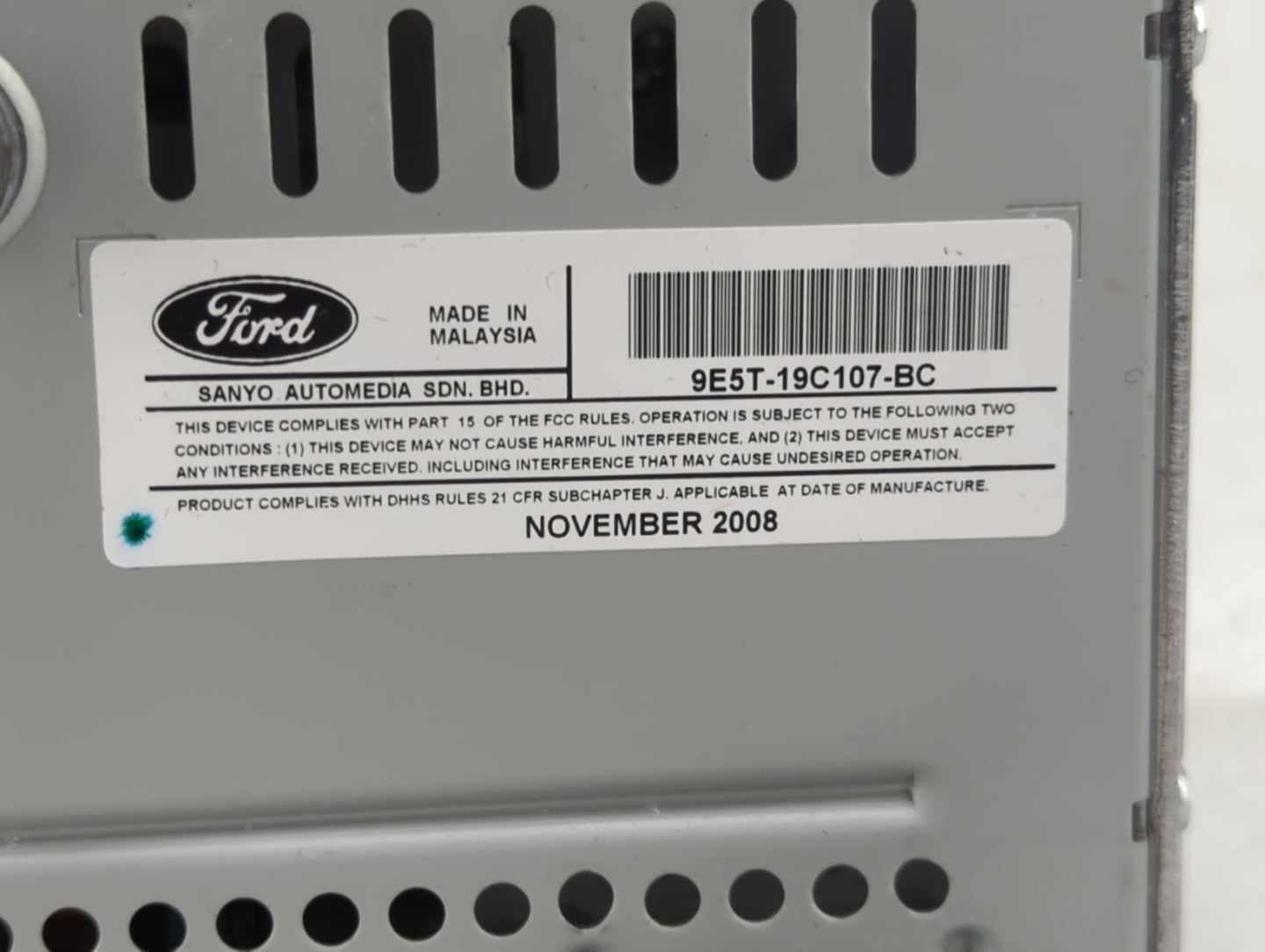 2010 Ford Fusion Radio AM FM Cd Player Receiver Replacement P/N:9E5T-19C107-BC Fits OEM Used Auto Parts - Oemusedautoparts1.