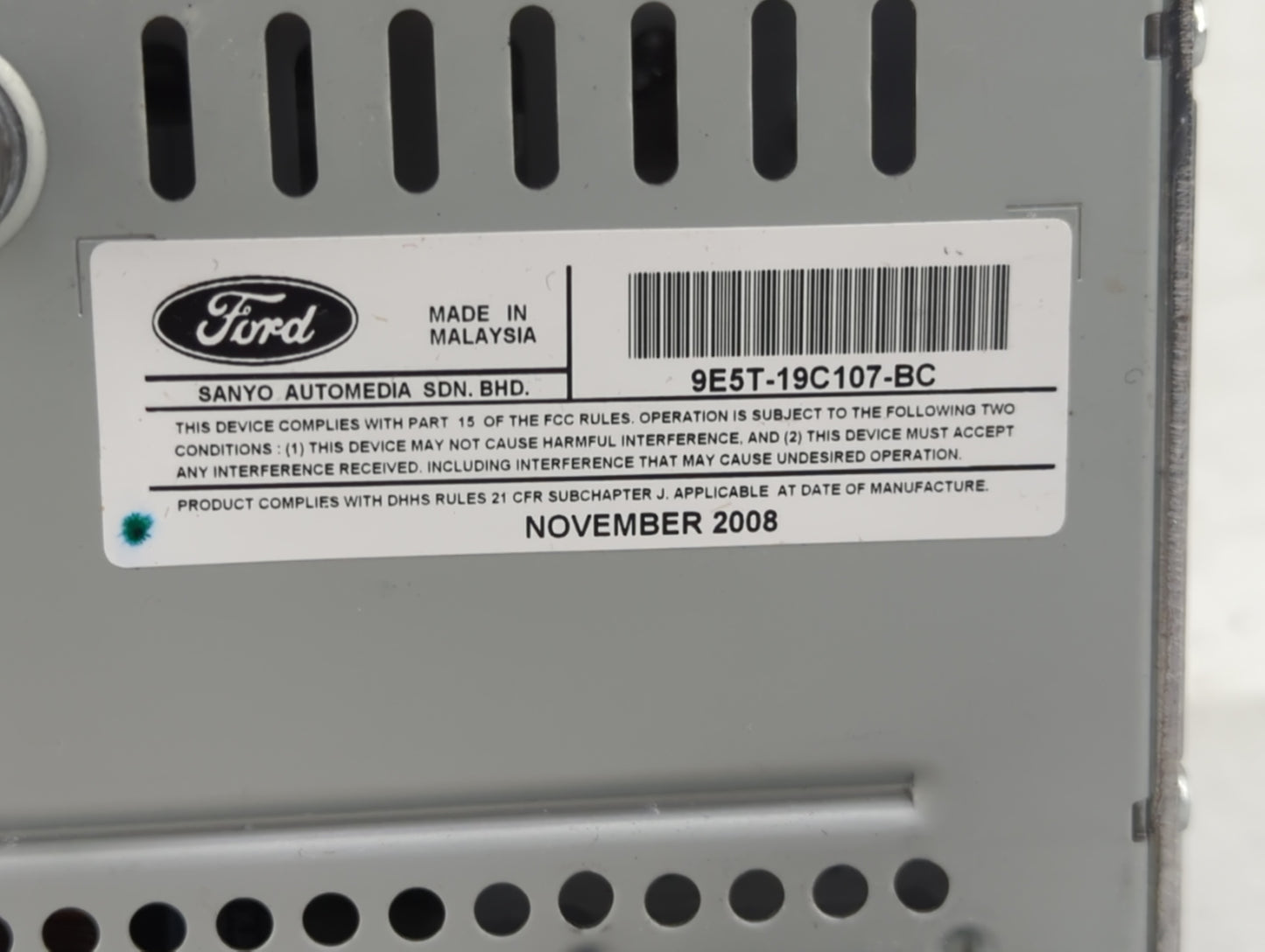 2010 Ford Fusion Radio AM FM Cd Player Receiver Replacement P/N:9E5T-19C107-BC Fits OEM Used Auto Parts - Oemusedautoparts1.