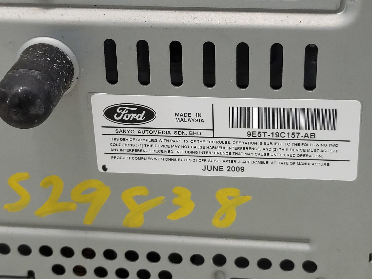 2010 Ford Fusion Radio AM FM Cd Player Receiver Replacement P/N:9E5T-19C157-AB Fits OEM Used Auto Parts - Oemusedautoparts1.