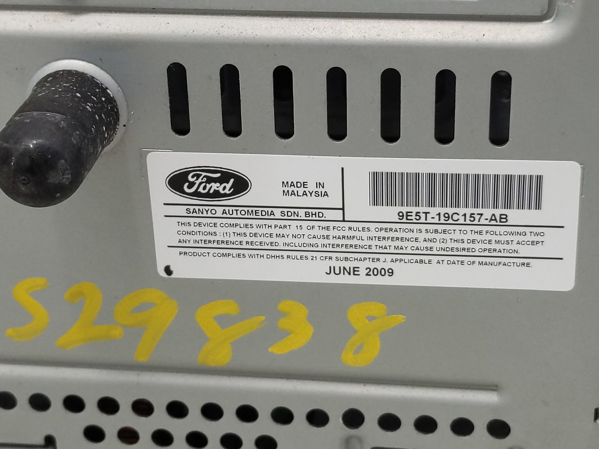 2010 Ford Fusion Radio AM FM Cd Player Receiver Replacement P/N:9E5T-19C157-AB Fits OEM Used Auto Parts - Oemusedautoparts1.