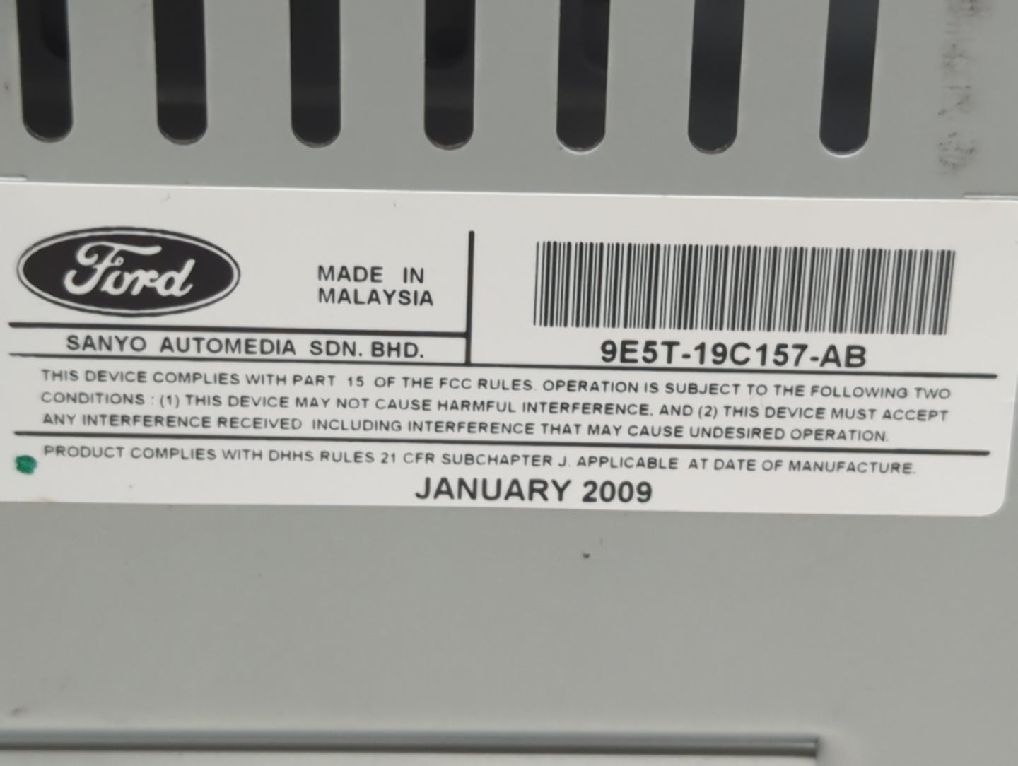 2010 Ford Fusion Radio AM FM Cd Player Receiver Replacement P/N:9E5T-19C157-AB Fits OEM Used Auto Parts - Oemusedautoparts1.
