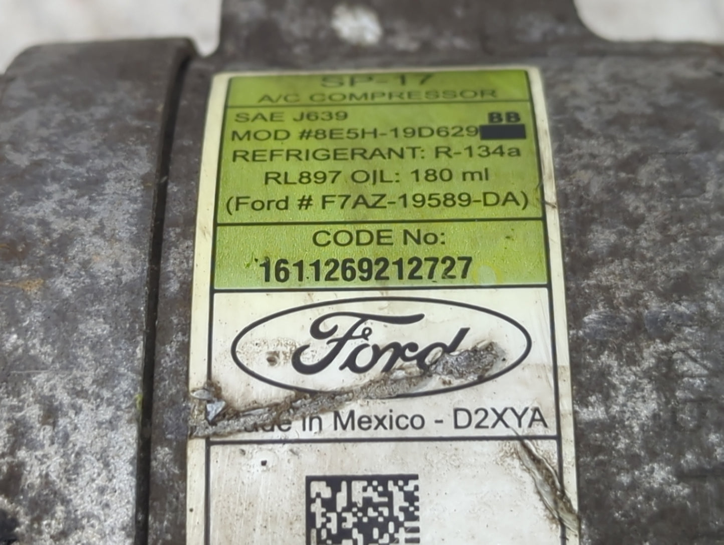 2007-2012 Ford Fusion Air Conditioning A/c Ac Compressor Oem - Oemusedautoparts1.com