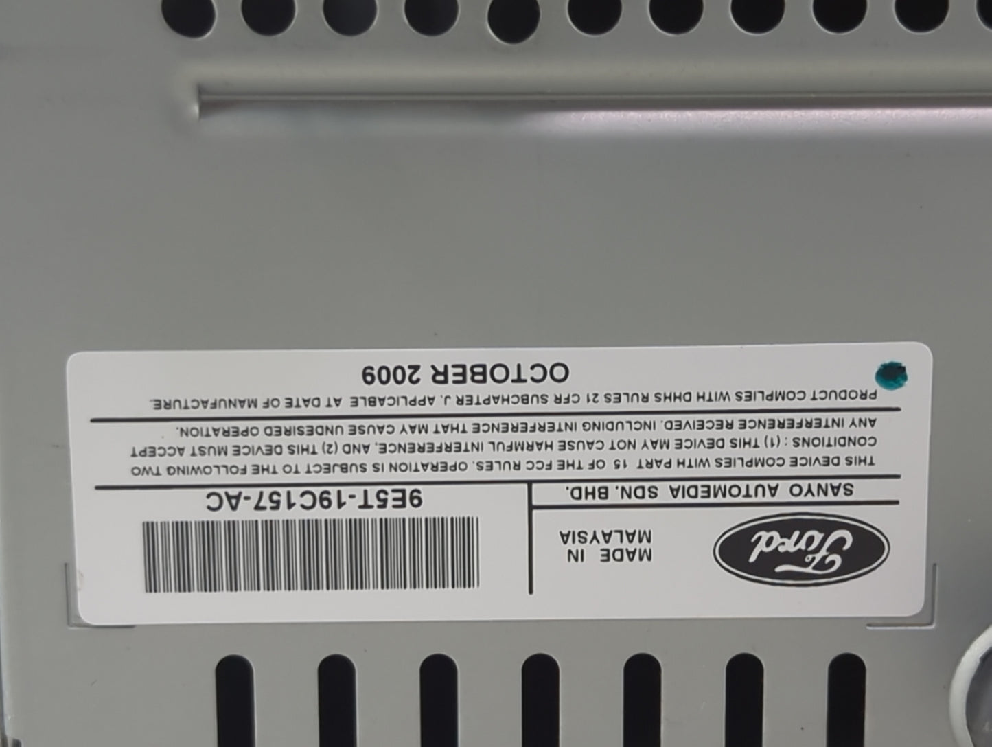 2010 Ford Fusion Radio AM FM Cd Player Receiver Replacement P/N:9E5T-19C157-AC Fits OEM Used Auto Parts - Oemusedautoparts1.