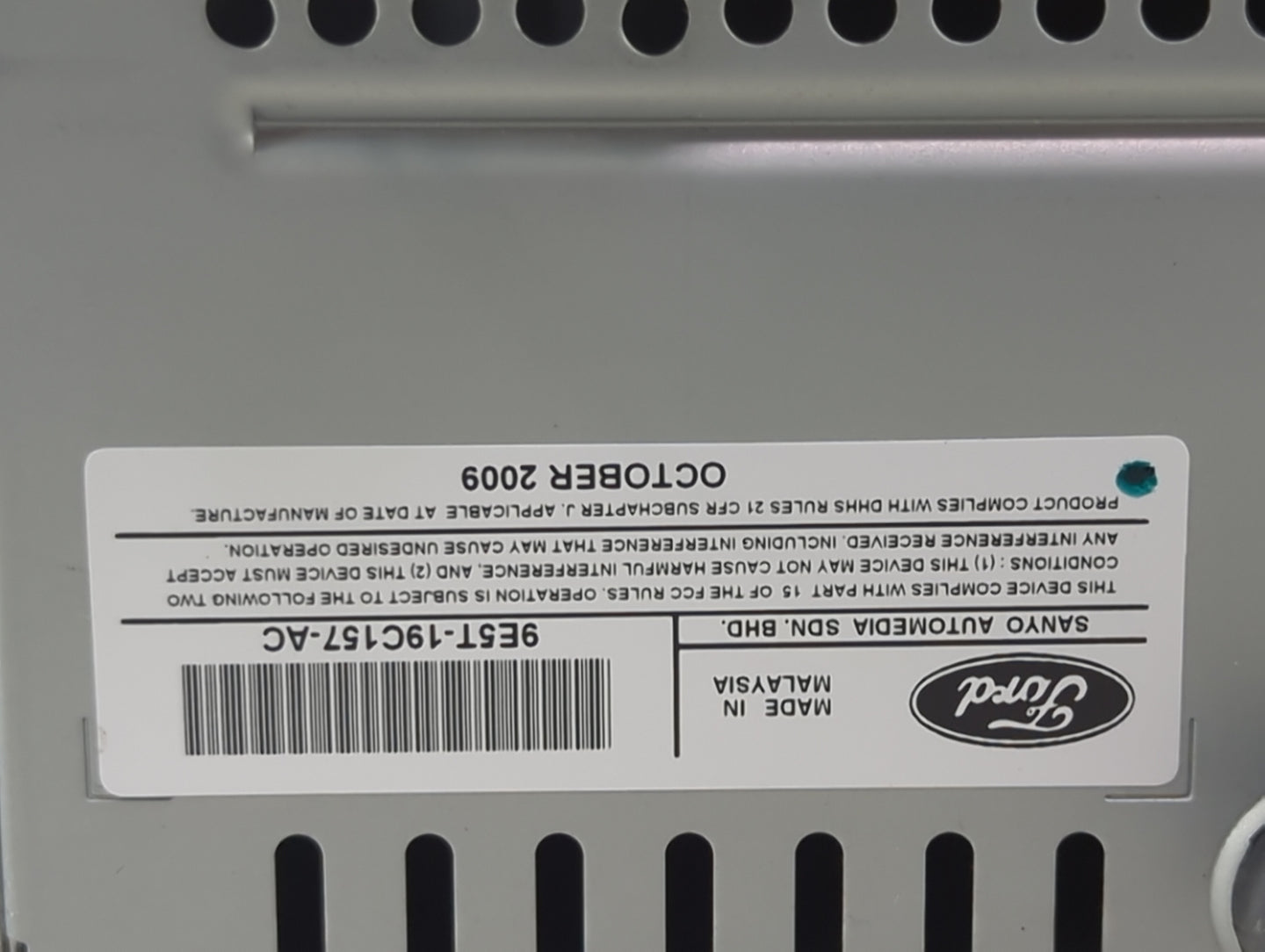 2010 Ford Fusion Radio AM FM Cd Player Receiver Replacement P/N:9E5T-19C157-AC Fits OEM Used Auto Parts - Oemusedautoparts1.