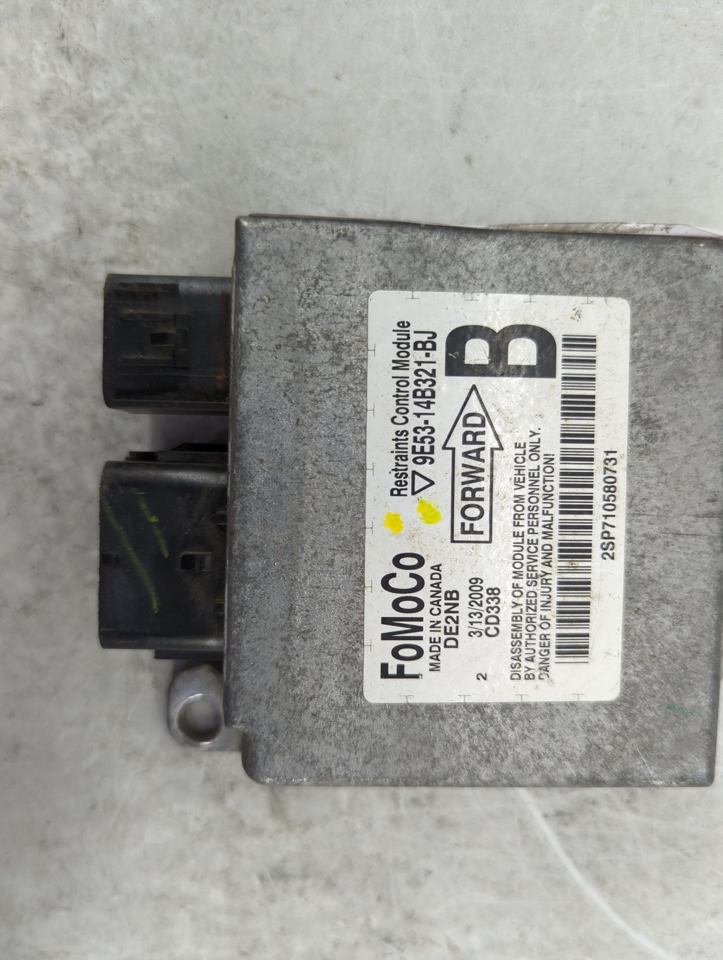 2010-2010 Ford Fusion Safety Restraint Srs Airbag Control Module - Oemusedautoparts1.com