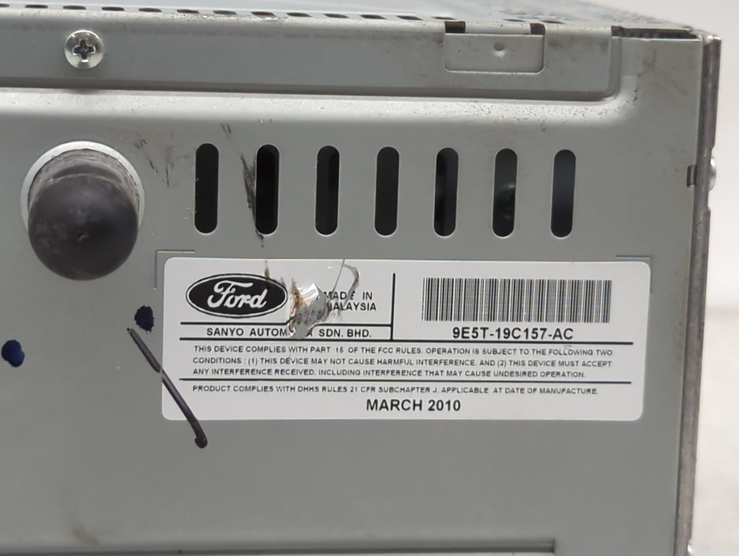 2010 Ford Fusion Radio AM FM Cd Player Receiver Replacement P/N:9E5T-19C157-AC Fits OEM Used Auto Parts - Oemusedautoparts1.