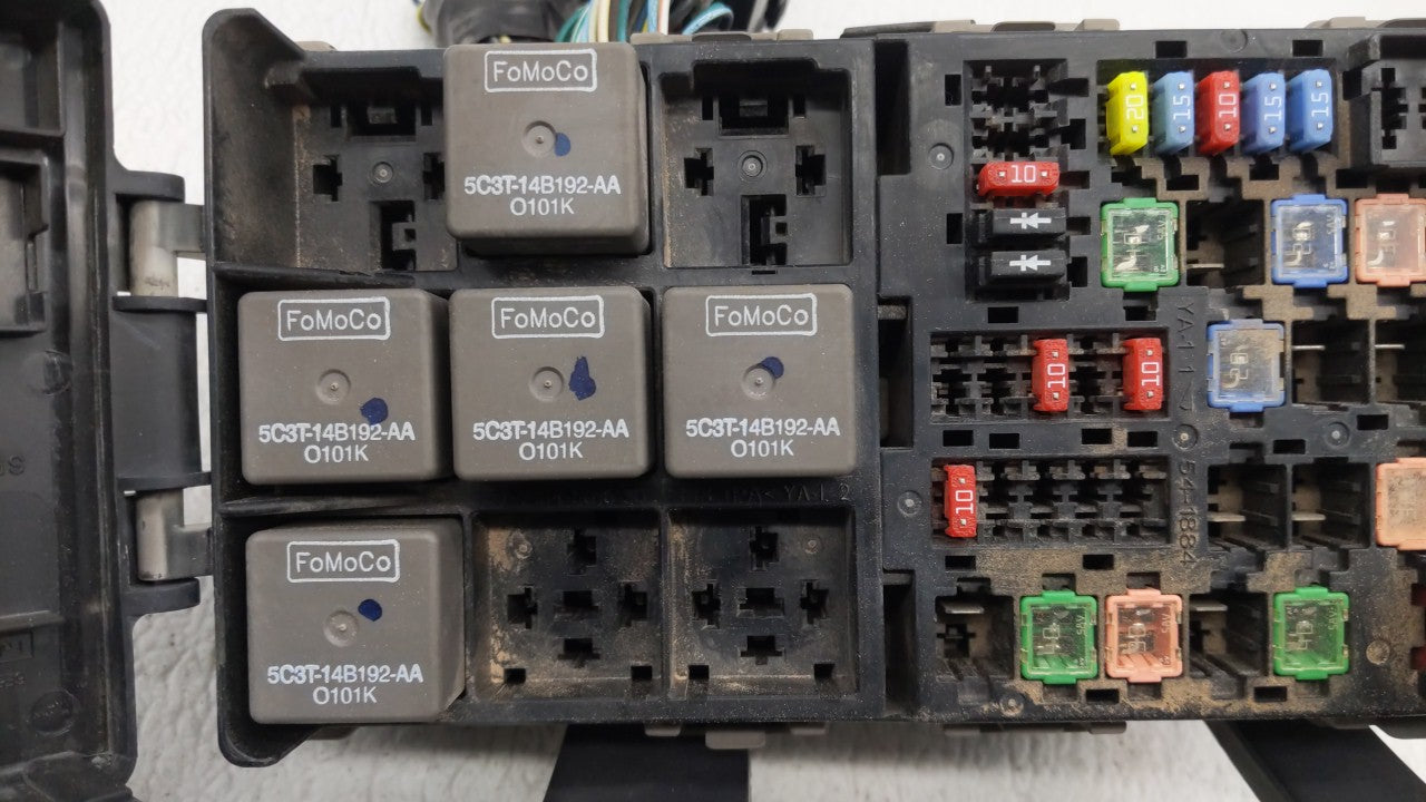 2010-2012 Ford Fusion Fusebox Fuse Box Panel Relay Module P/N:6E5T-14A003-AB Fits Fits 2010 2011 2012 OEM Used Auto Parts - 