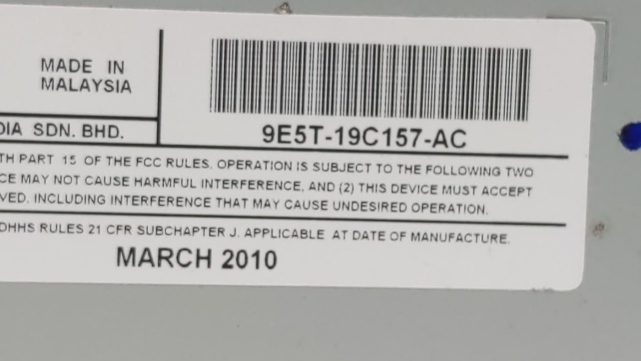 2010 Ford Fusion Radio AM FM Cd Player Receiver Replacement P/N:9E5T-19C157-AC Fits OEM Used Auto Parts - Oemusedautoparts1.