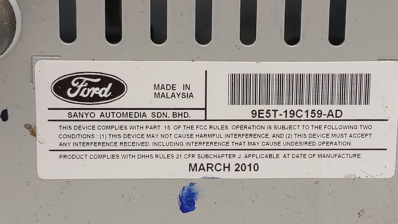 2010 Ford Fusion Radio AM FM Cd Player Receiver Replacement P/N:9E5T-19C159-AD Fits OEM Used Auto Parts - Oemusedautoparts1.