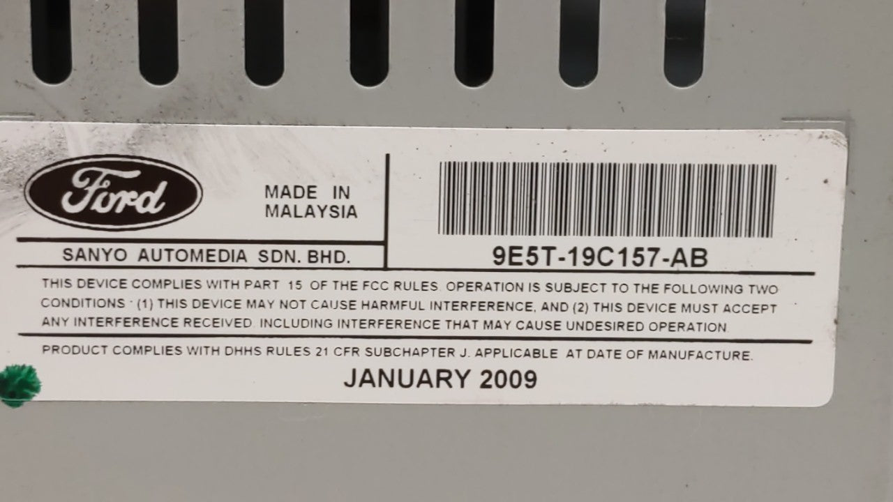 2010 Ford Fusion Radio AM FM Cd Player Receiver Replacement P/N:9E5T-19C157-AB Fits OEM Used Auto Parts - Oemusedautoparts1.