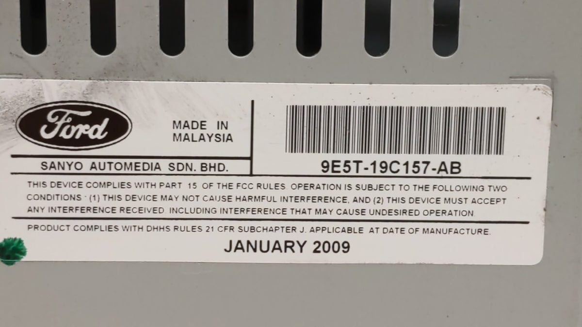 2010 Ford Fusion Radio AM FM Cd Player Receiver Replacement P/N:9E5T-19C157-AB OEM Used Auto Parts - Oemusedautoparts1.com
