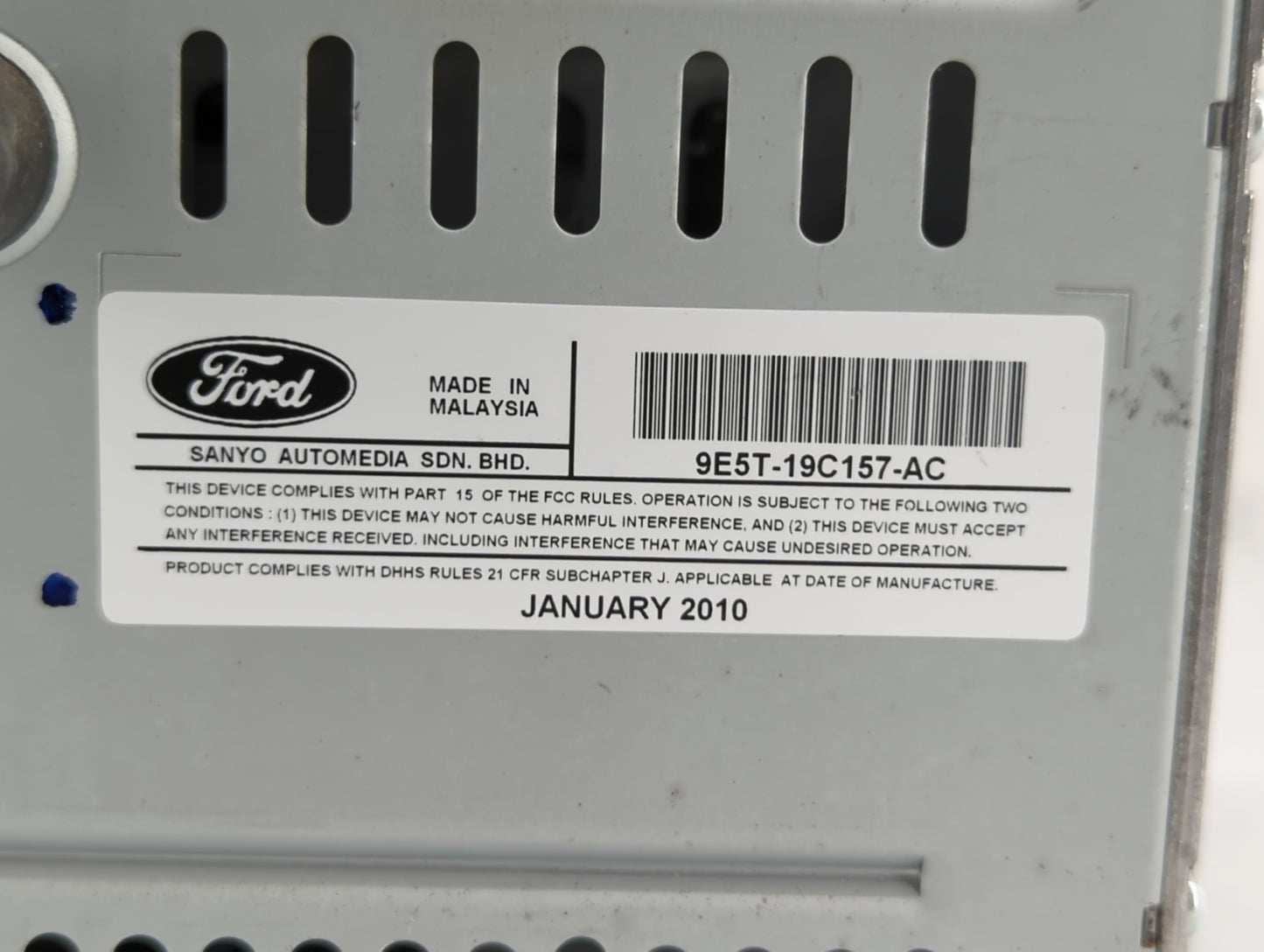 2010 Ford Fusion Radio AM FM Cd Player Receiver Replacement P/N:9E5T-19C157-AC Fits OEM Used Auto Parts - Oemusedautoparts1.