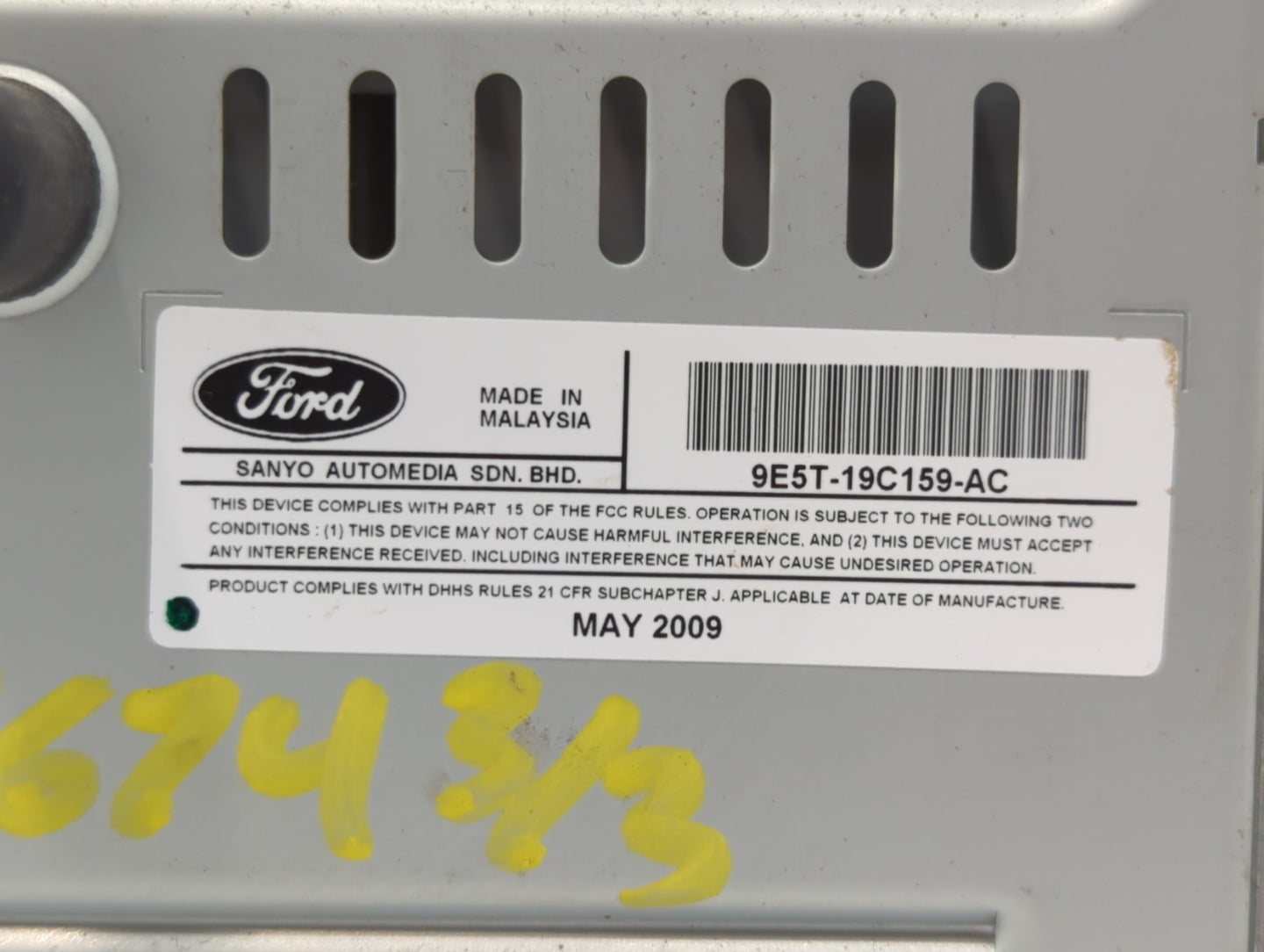 2010-2010 Ford Fusion Am Fm Cd Player Radio Receiver - Oemusedautoparts1.com