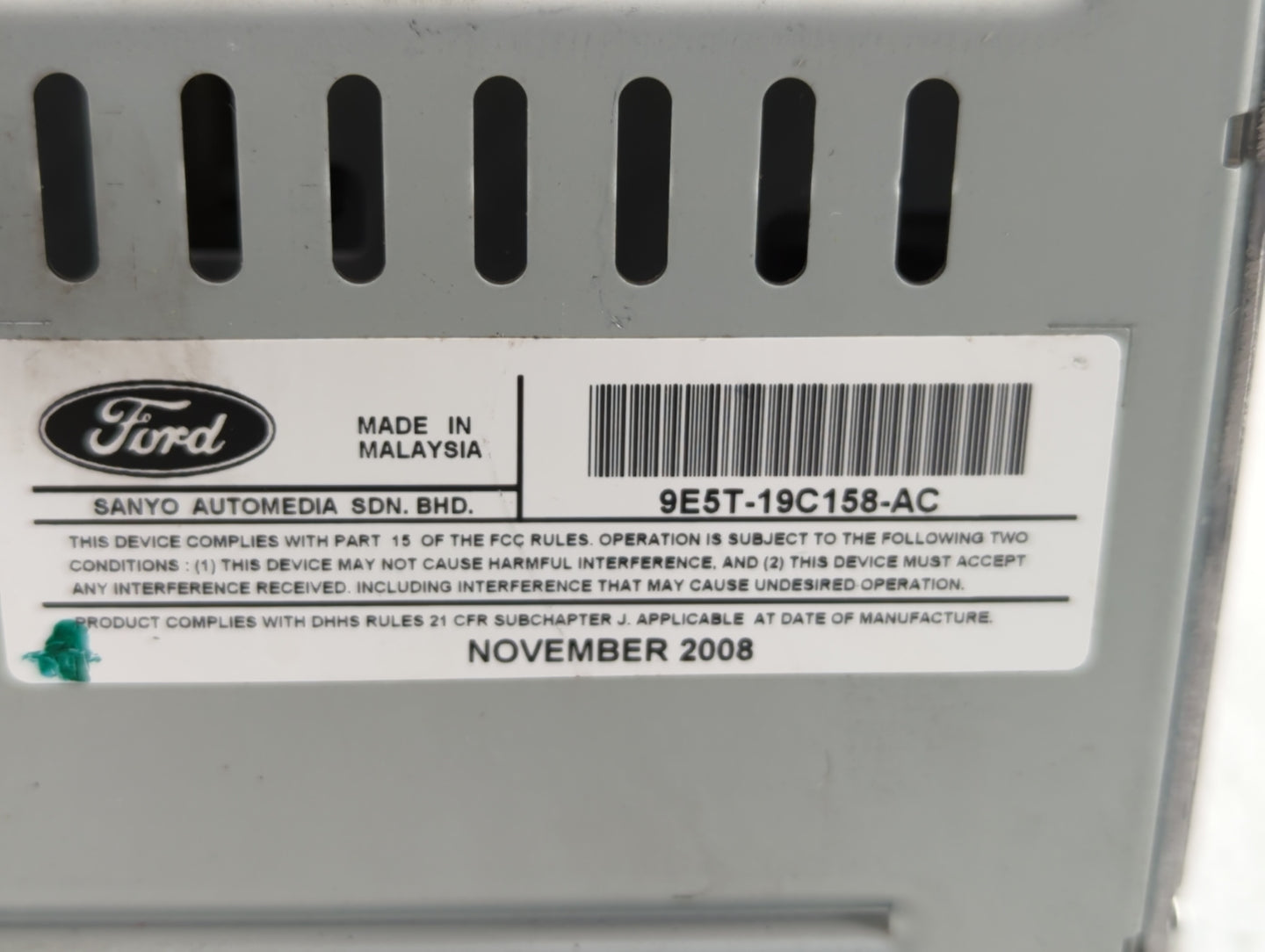 2010 Ford Fusion Radio AM FM Cd Player Receiver Replacement P/N:BE5T-19C157-AA 9E5T-19C107-AC Fits OEM Used Auto Parts - Oem